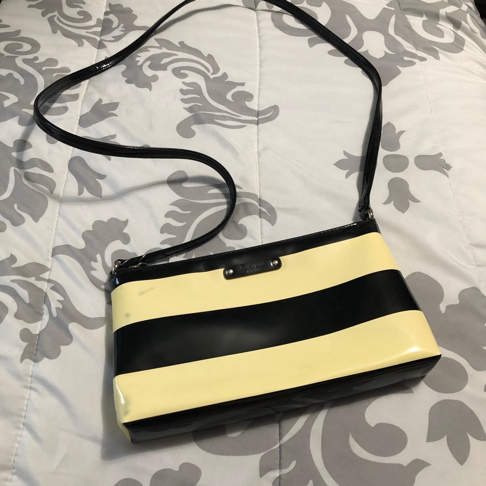 Kate Spade- Black & Cream Striped Purse
